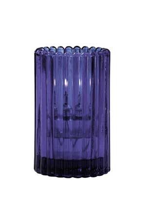 Deep Blue Glass Candle Holder