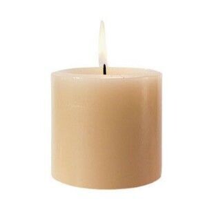 Unscented Pillar Candles, 3" x 3" Ivory Wax Candle