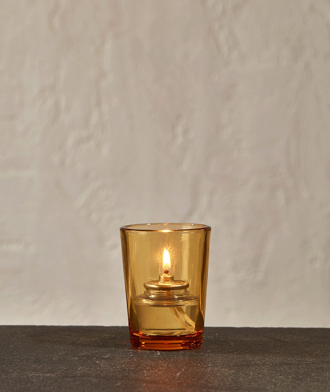 Tall Amber Votive Candle Holder