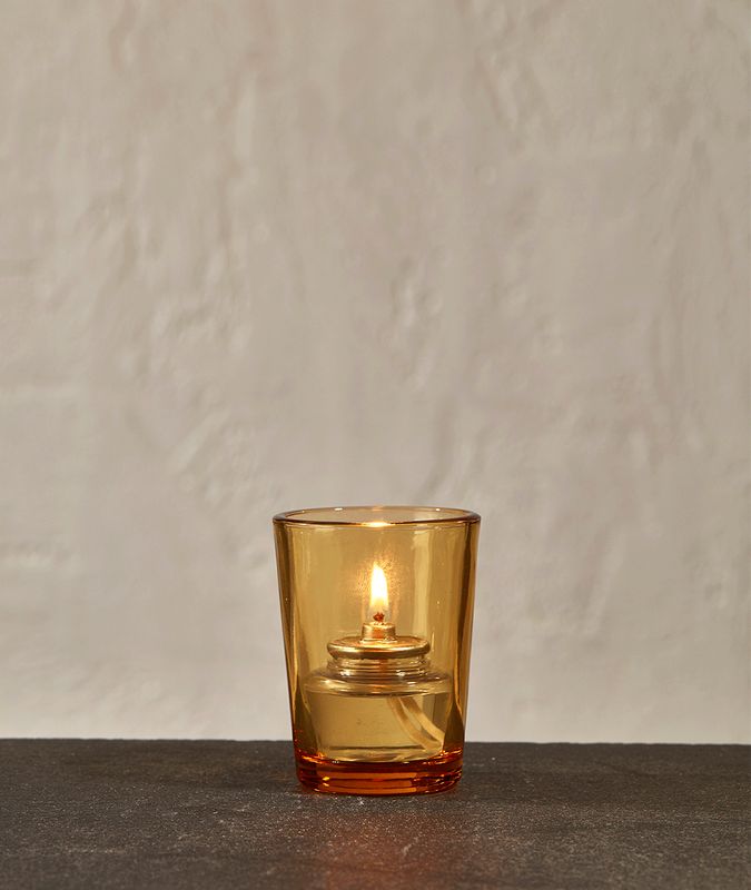 Tall Amber Votive Candle Holder