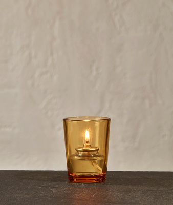 Tall Amber Votive Candle Holder