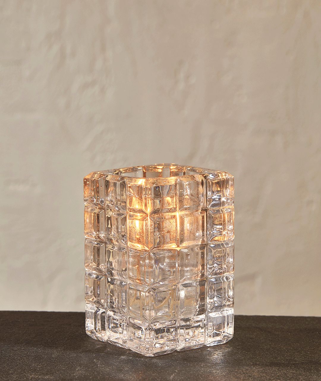 Clear Crystal Candle Holder