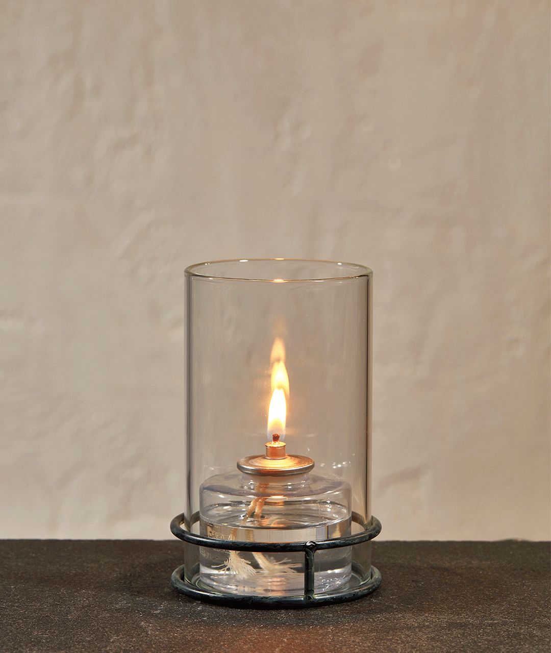 Black Wire Candle Holder w/Clear Cylinder