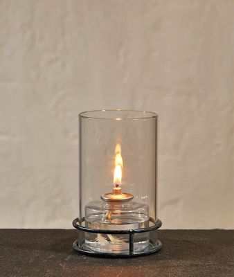 Black Wire Candle Holder w/Clear Cylinder