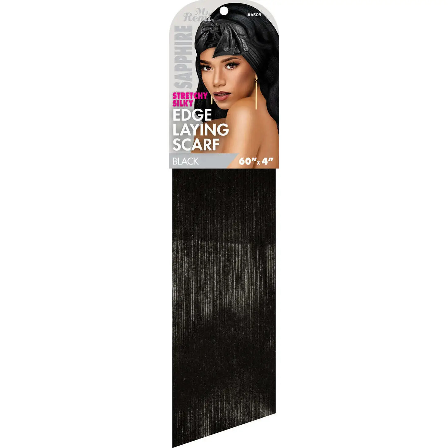 Ms. Remi Denim Stretchy Silky Edge Laying Scarf, Color: Black