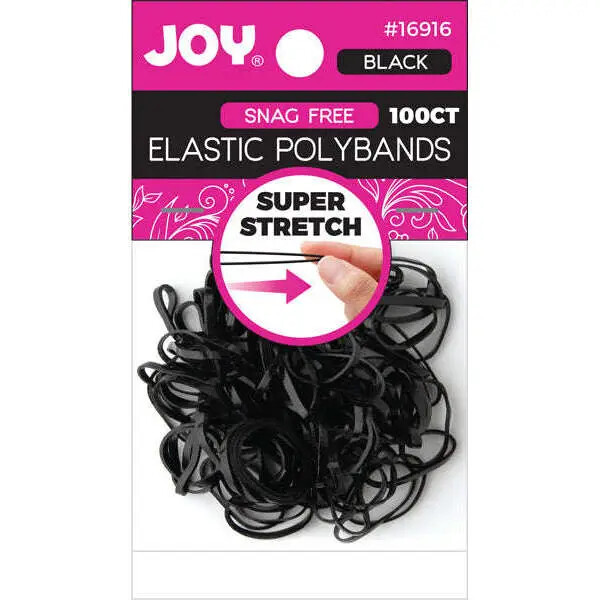Elastic Polybands 2.5cm Diameter 100ct Black