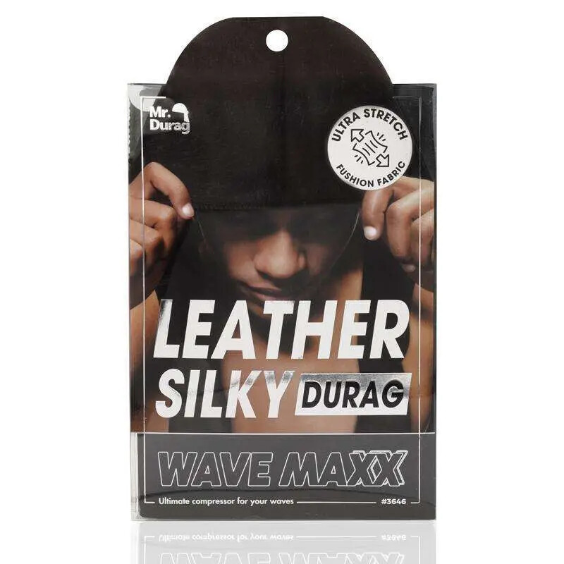 Mr. Durag - Leather Silky Durag, Color: Black