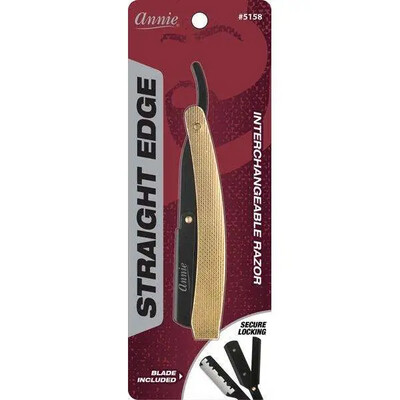 Annie - Straight Edge Razor Gold with Matte Black