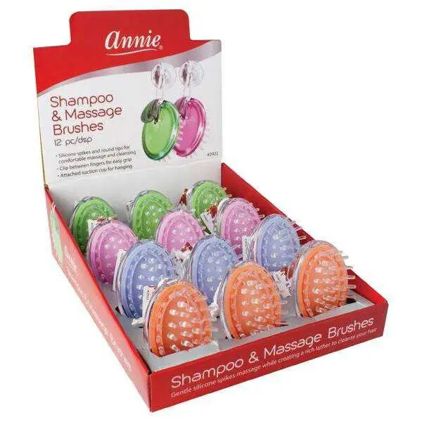 Shampoo/Massage Brush Display 12pcs Asst Color - Single