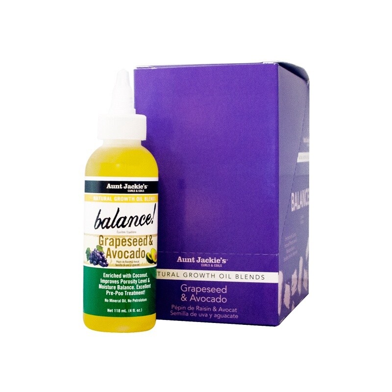 Aunt Jackie&#39;s - Growth Oil, Type: Balance - Grapeseed/Avocado