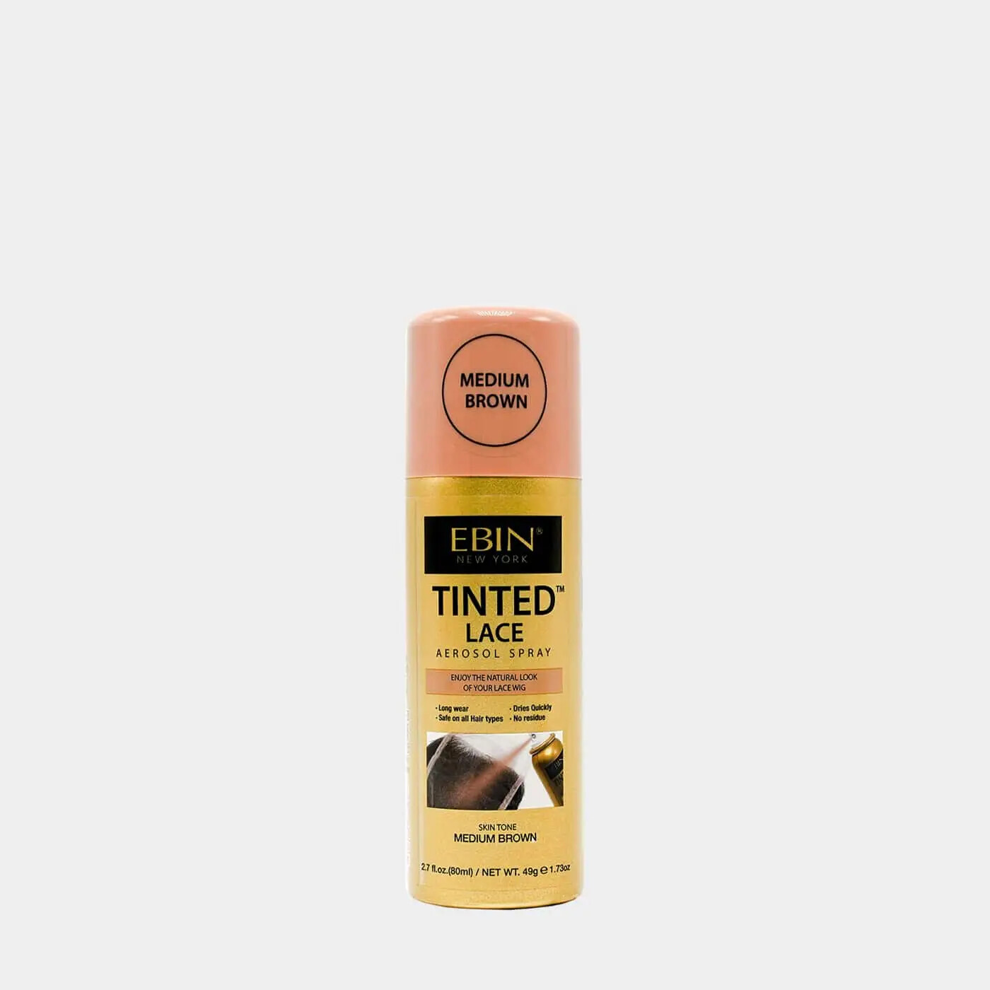 EBIN - Tinted Lace - Aerosol Spray, Color: Medium Brown