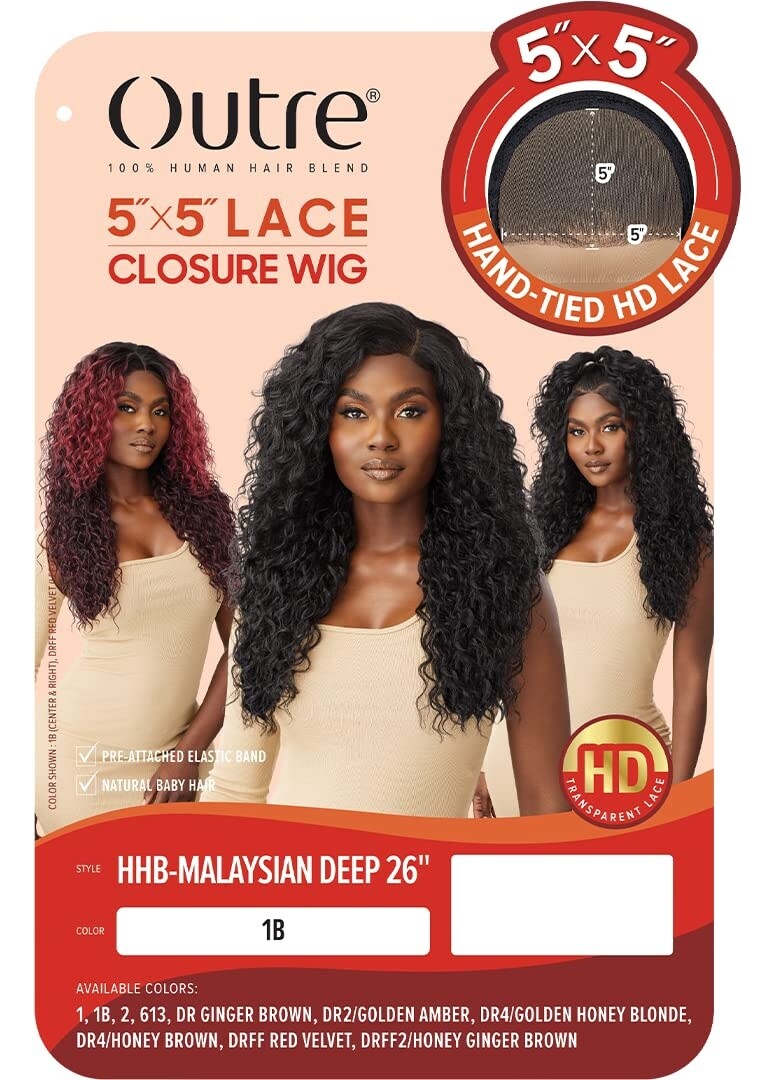 Outre - 5x5 Lace Closure - HHB - Malaysian Deep 26&quot;