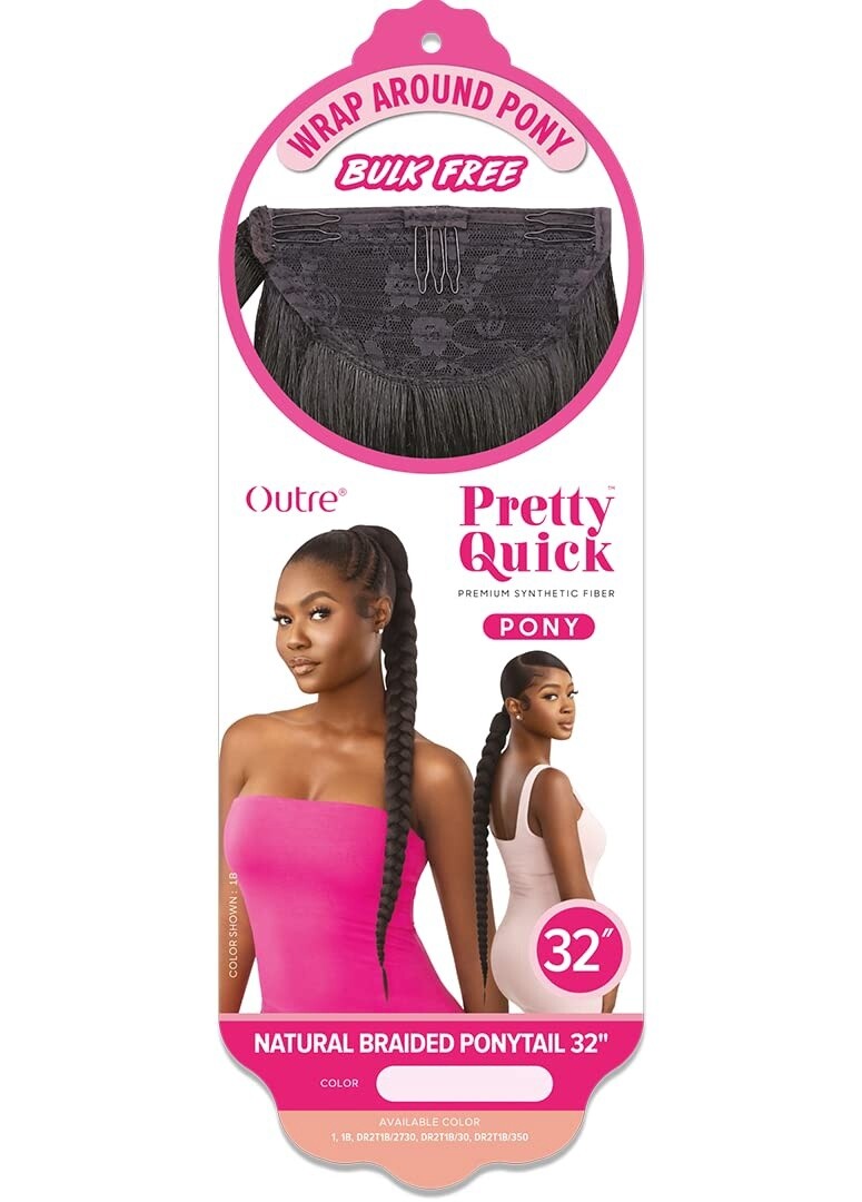 Outre -Pretty Quick Pony - DilanWrap Pony - Natural Braided Ponytail 32in