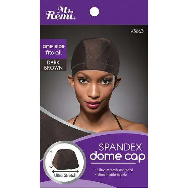 Spandex Dome Cap Dark Brown