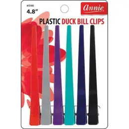 Plastic Duck Bill Clips - 4.8in - 6ct - Asst Color