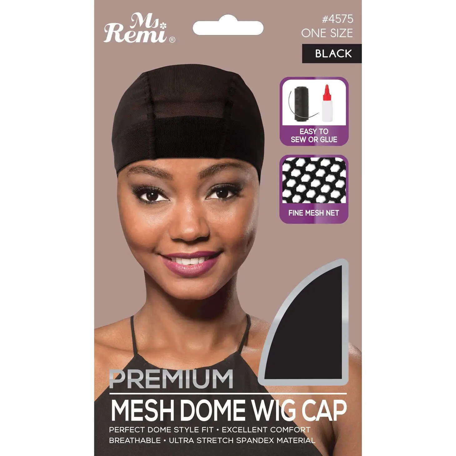Mesh Dome Wig Cap, Color: Black