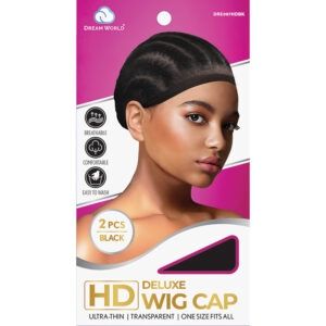HD Wig Cap 2pc, Color: Black