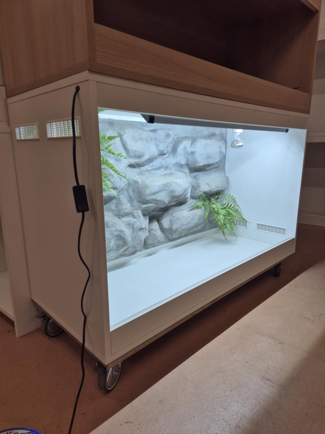 Holzterrarium 120x50x70cm mit 3D Rückwand