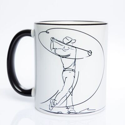 Illustrierter Golfer im One-Line Stil
