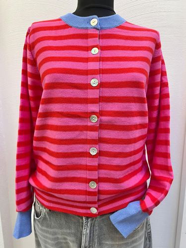 Kuschelweste mit Streifen rosa-rot.