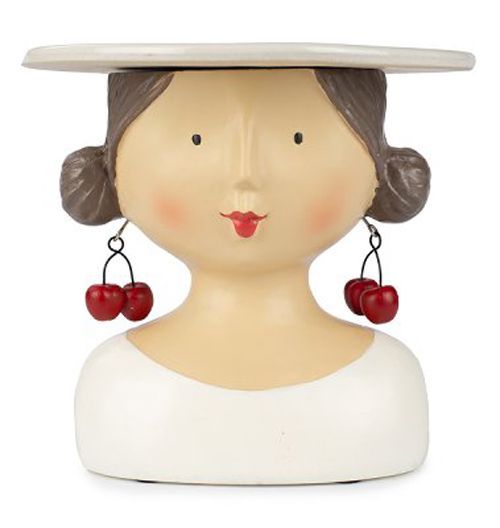 Kuchenplatte Lady Kirsche, Baden GmbH Kuchenplatte Lady Kirsche mit braunen Haaren und Kirschohrringen, Baden GmbH