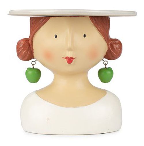 Kuchenplatte Lady Apfel mit braunen Haaren und Apfelohrringen, Baden GmbH
