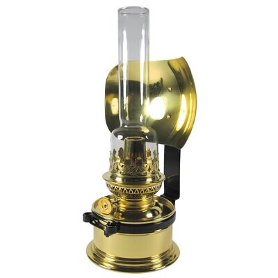 Petroleumlampe PANTRY Messing, Tisch-Wandlampe 14''', Höhe 26 cm, 20 Std. Licht
