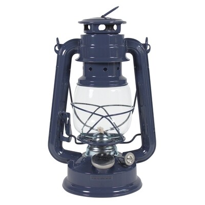 Petroleumlampe Hoehe 245 mm, blau, Sturmlaterne, Leuchtdauer ca. 20 Std.