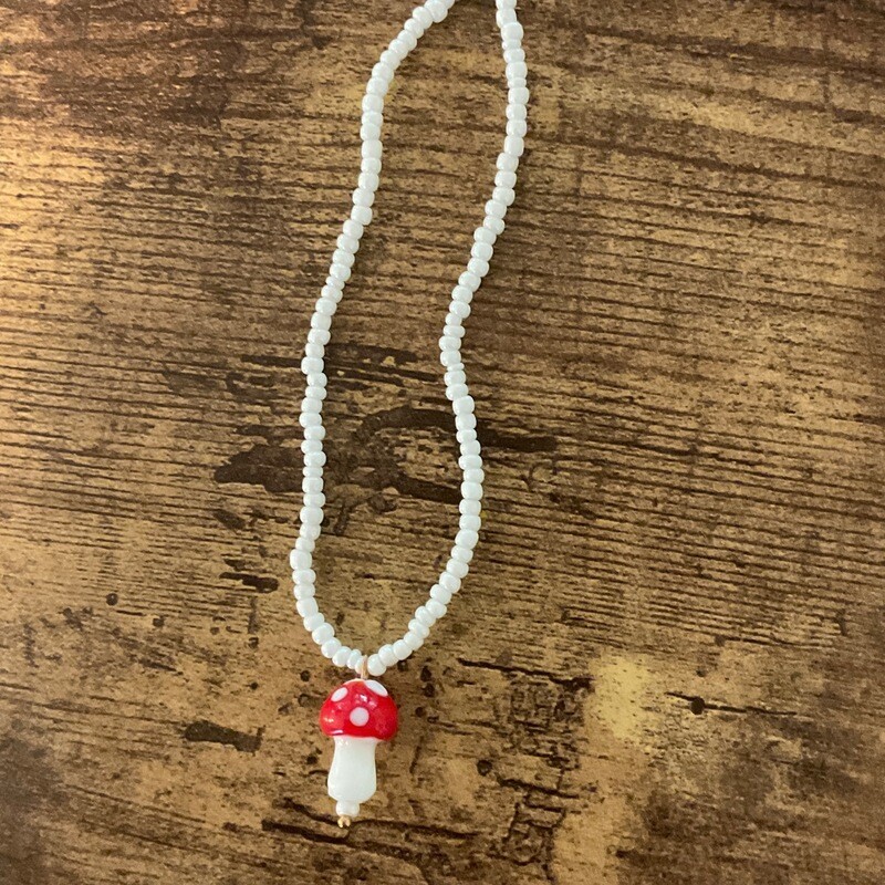 White bead necklace