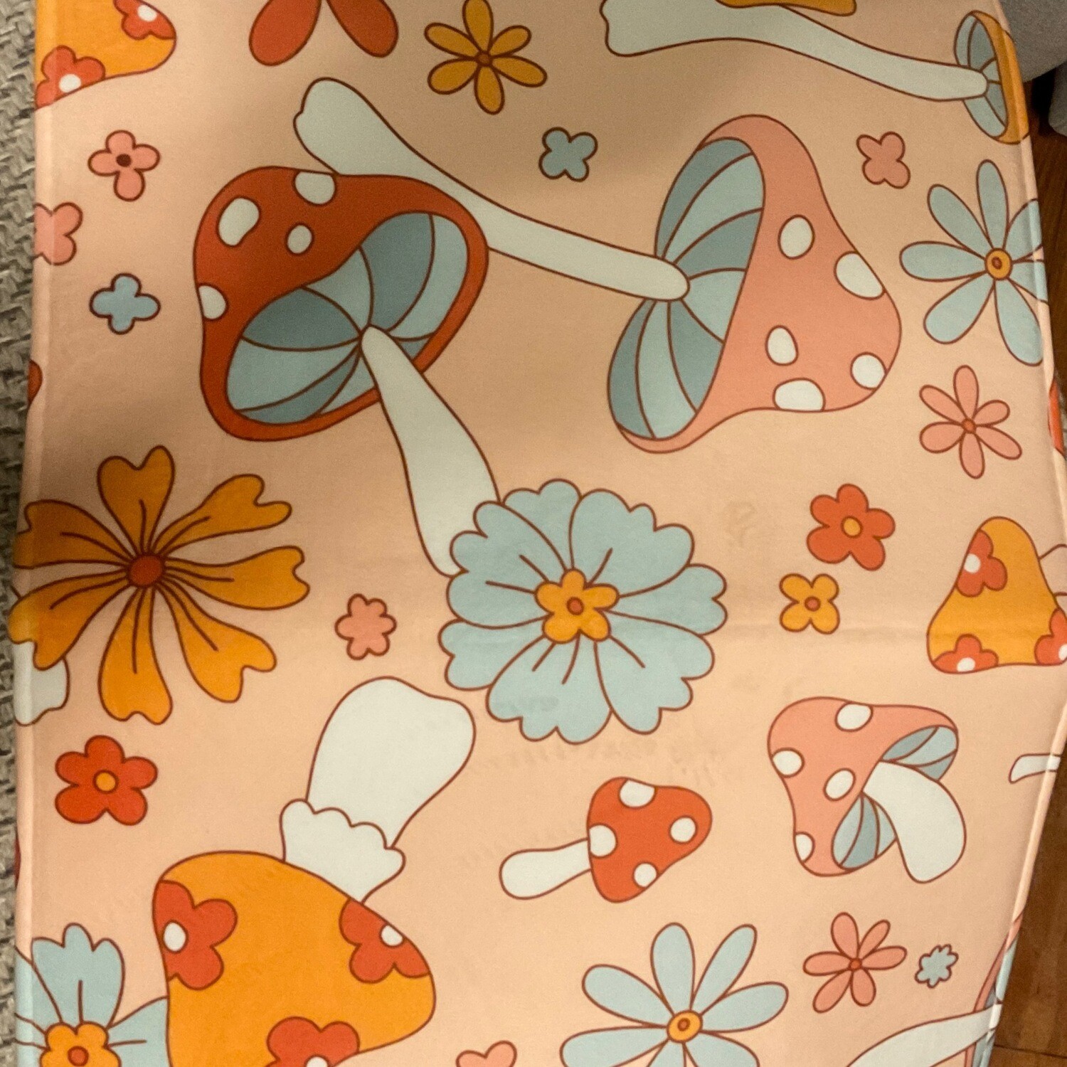 Pink Mushrooms &amp; Flowers Floor Mat