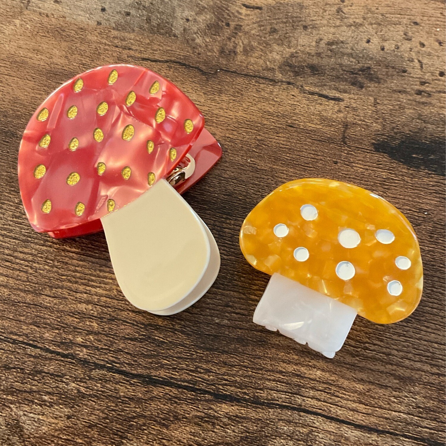 Mushroom Clips Red and Yellow