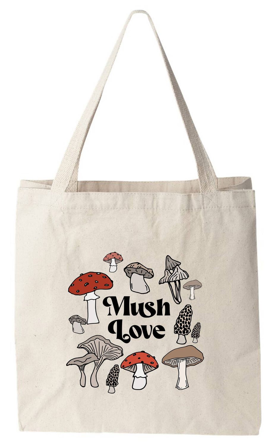 Mush Love - Cute Colorful Tote Bags - Vday, Mushrooms