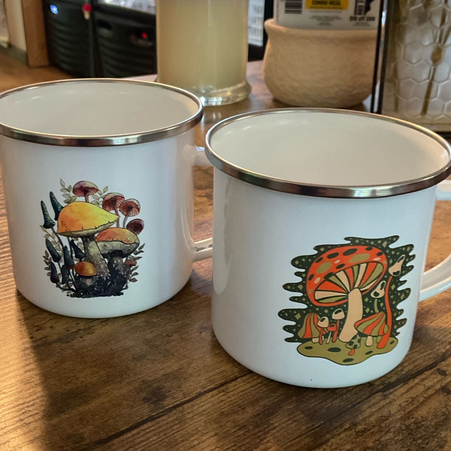 White Mushroom Mugs