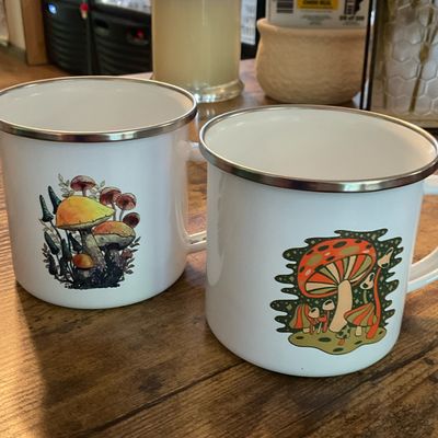 White Mushroom Mugs