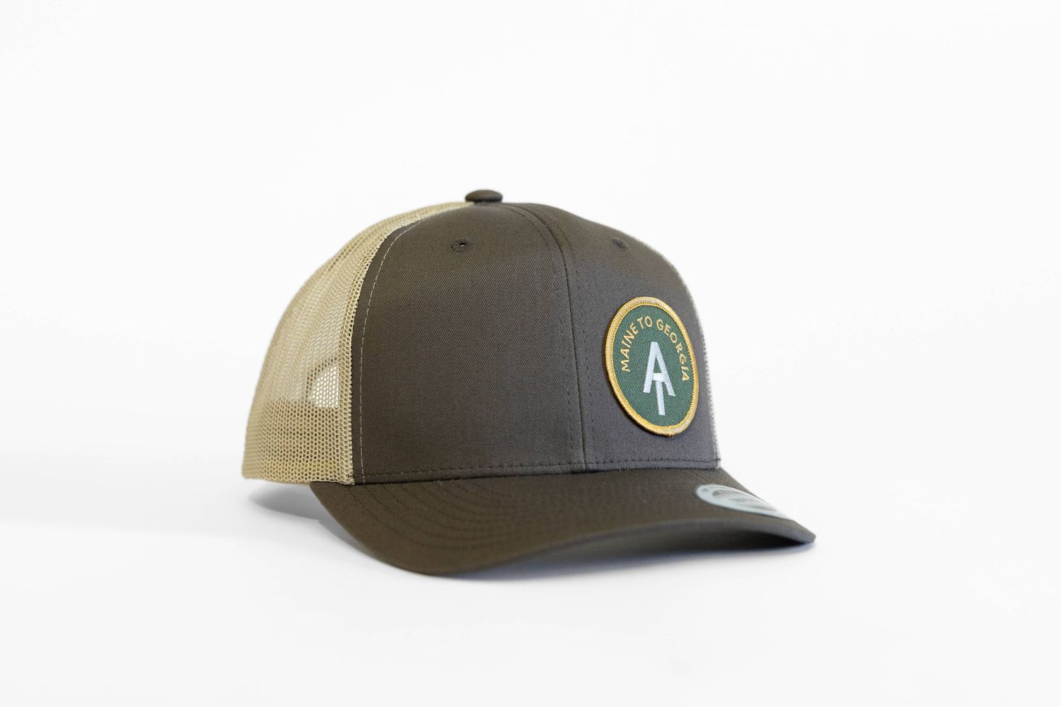Appalachian Trail, Vintage Style Trucker Hat | SnapBack Cap: Brown/Khaki