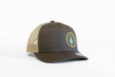 Appalachian Trail, Vintage Style Trucker Hat | SnapBack Cap: Brown/Khaki