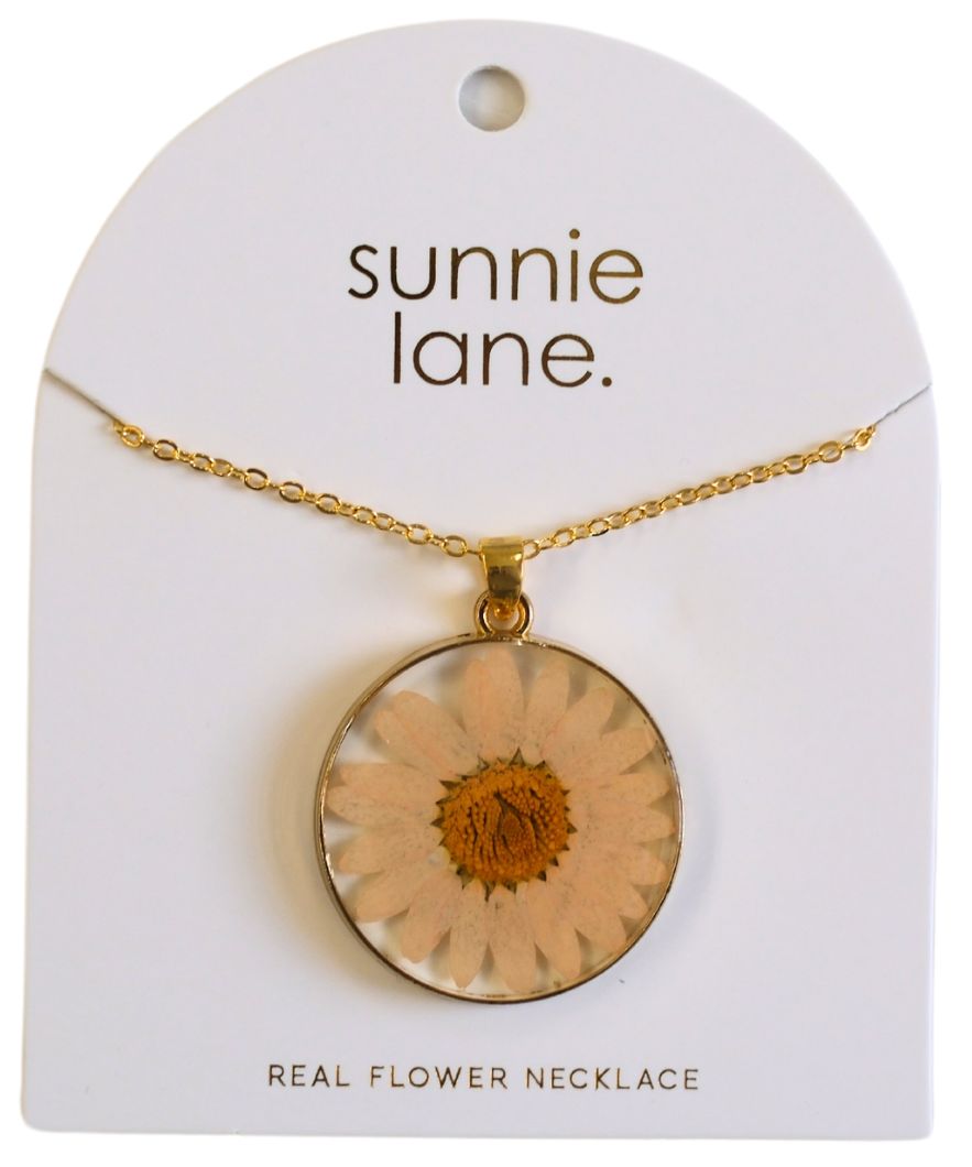 Pressed Flower Necklace - Made With Real Flowers: Light Pink
