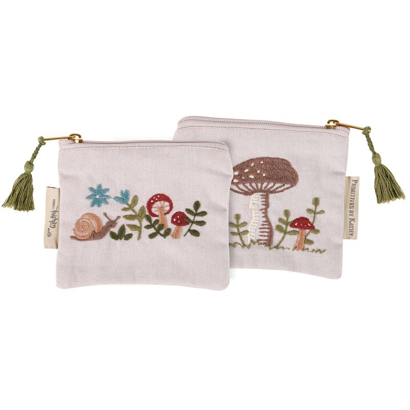 Snail &amp; Mushroom Zipper Wallet