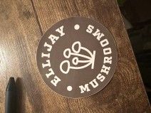 Brown Round 3" sticker