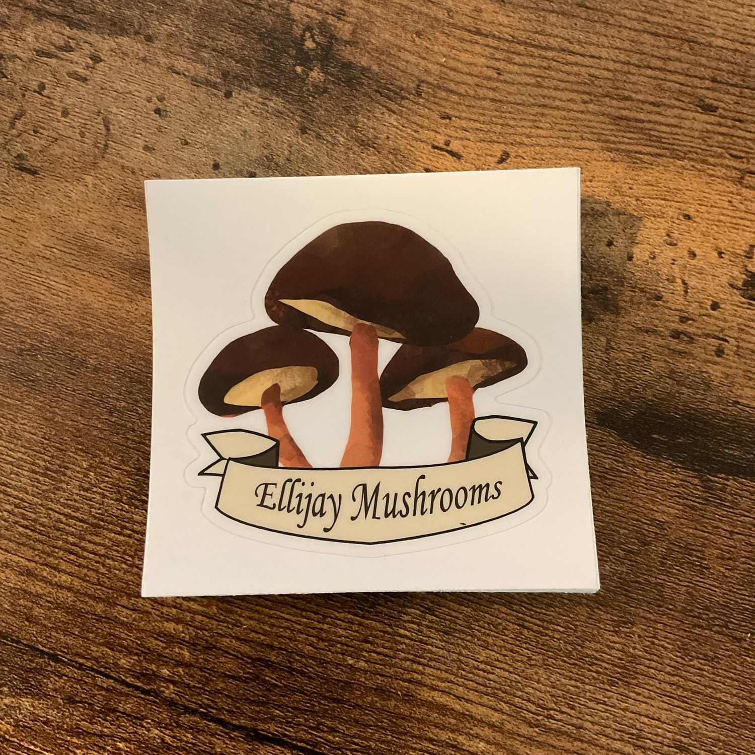 White Ellijay mushroom sticker