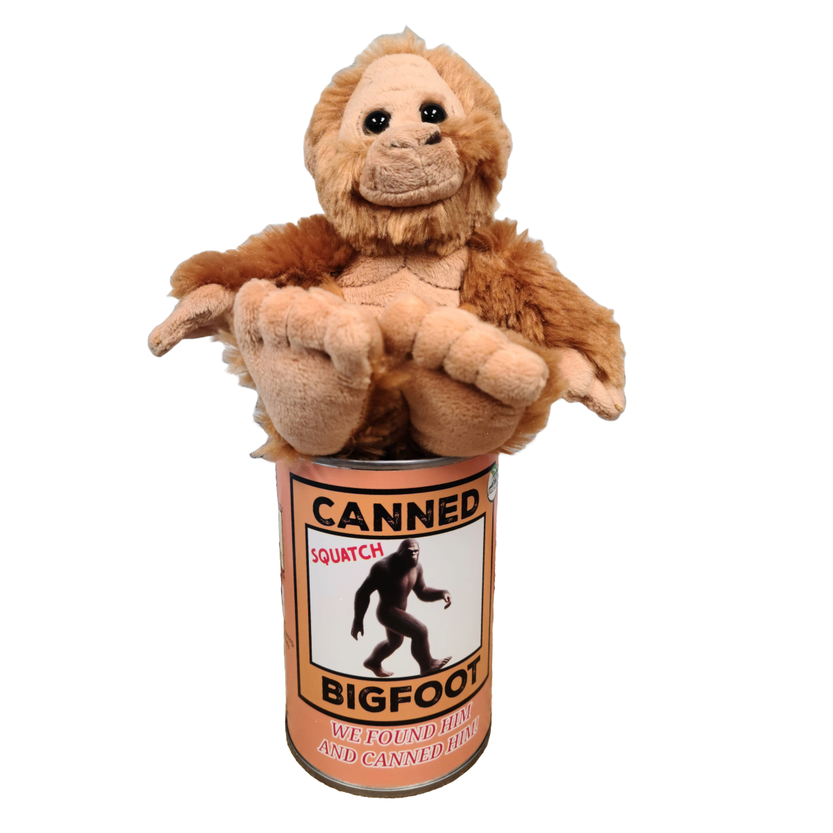 Canned Bigfoot | Stuffed Animal Plush | Funny Jokes Big Foot: Pop Top Lid