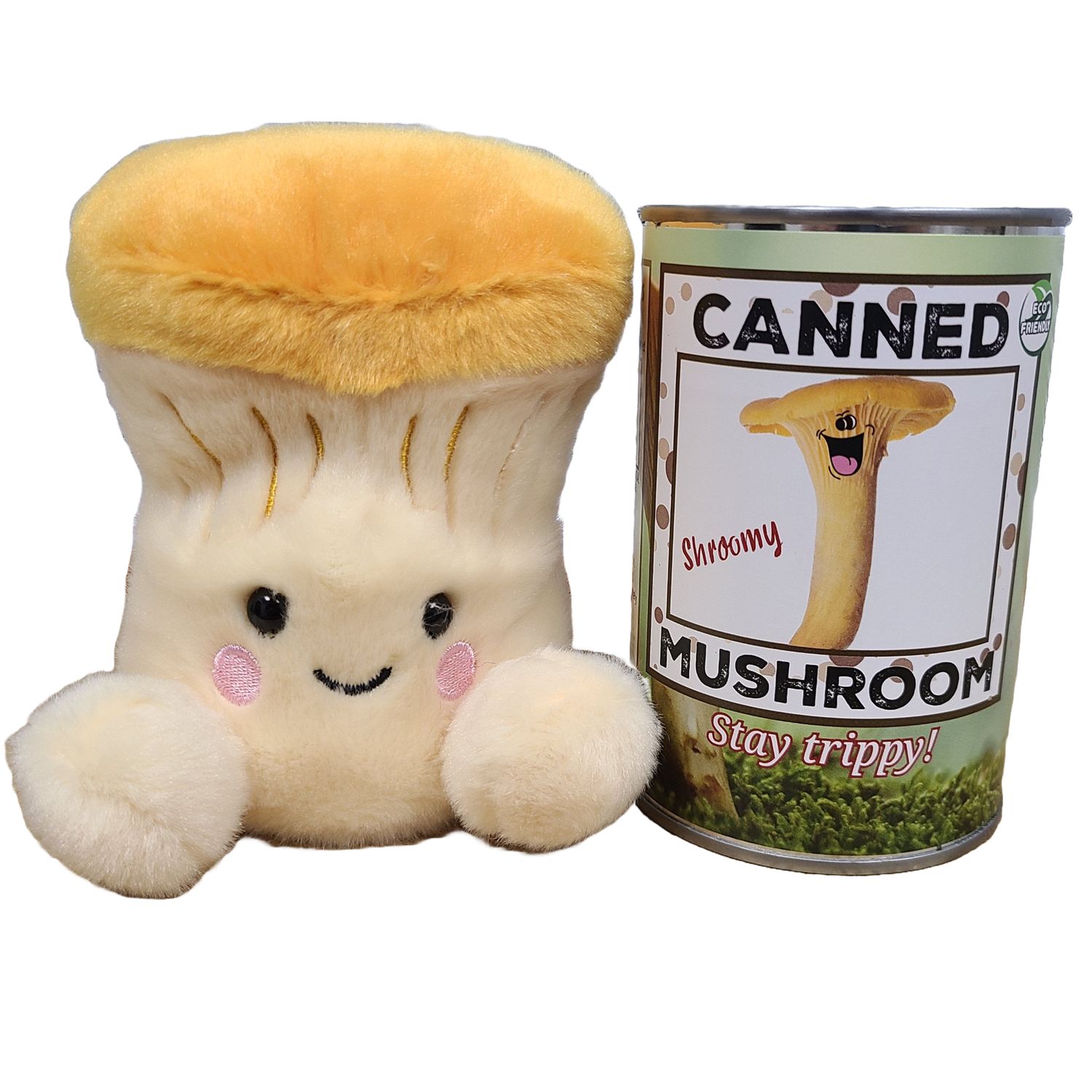 Canned Mushroom - Chanterelle Mushroom Plush Gift w/Jokes: Pop Top Lid