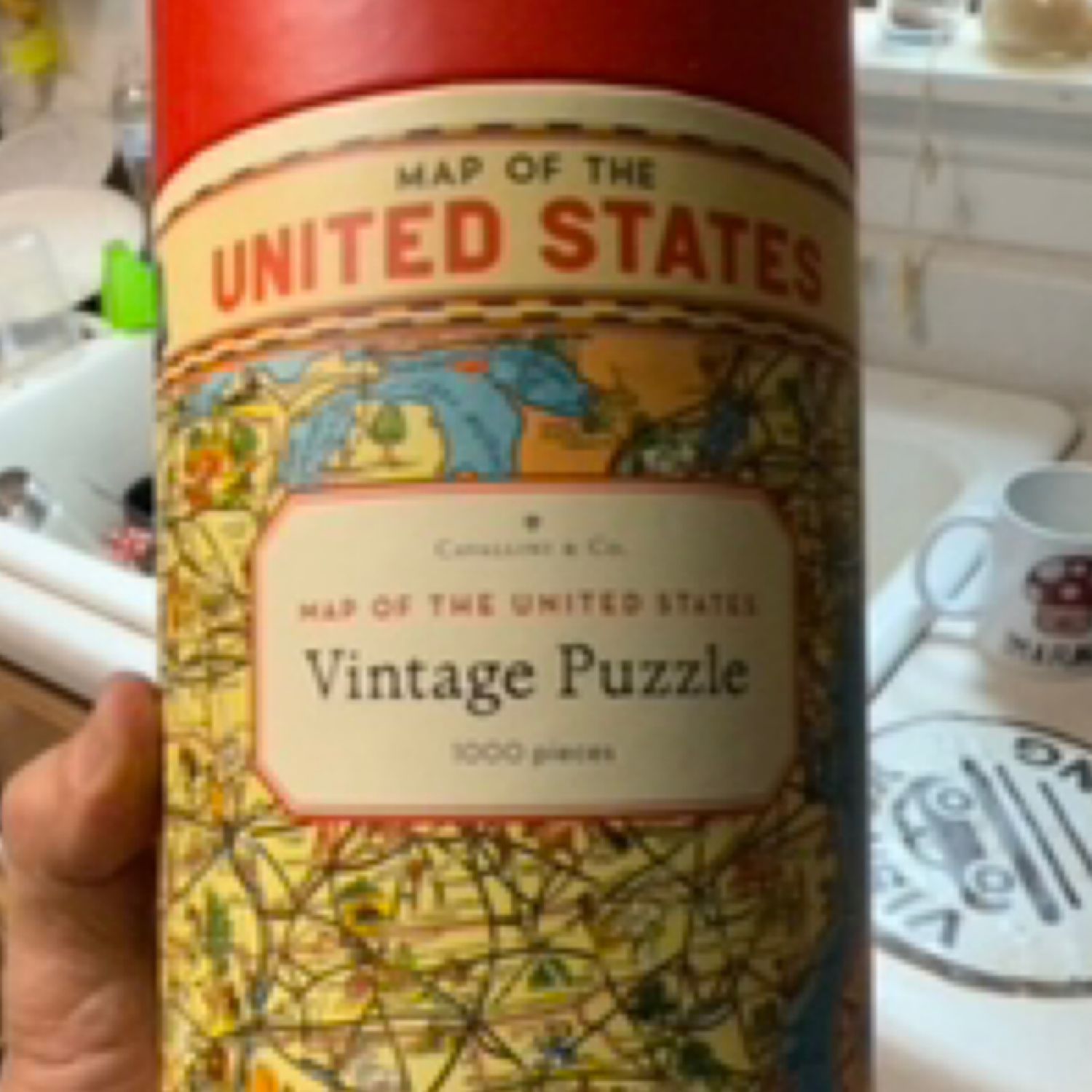 Cavallini Vintage Jigsaw Puzzle Map of USA
