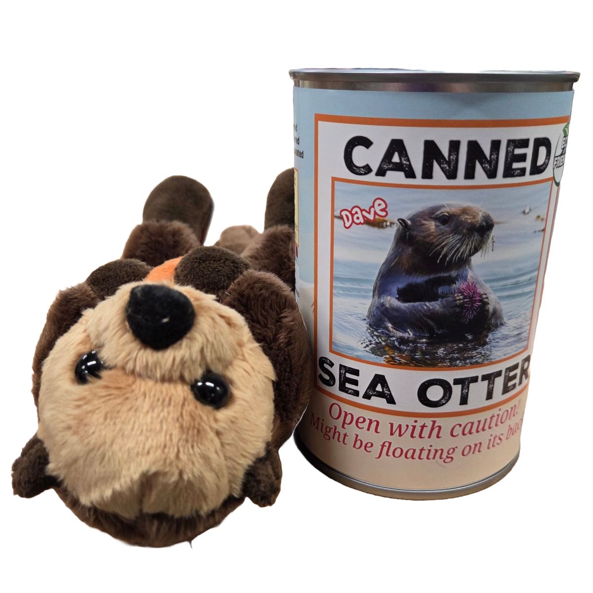 Dave the Canned Sea Otter - Eco-Friendly and Recycled Gift: Standard Lid