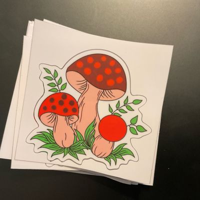 3 mushroom sticker
