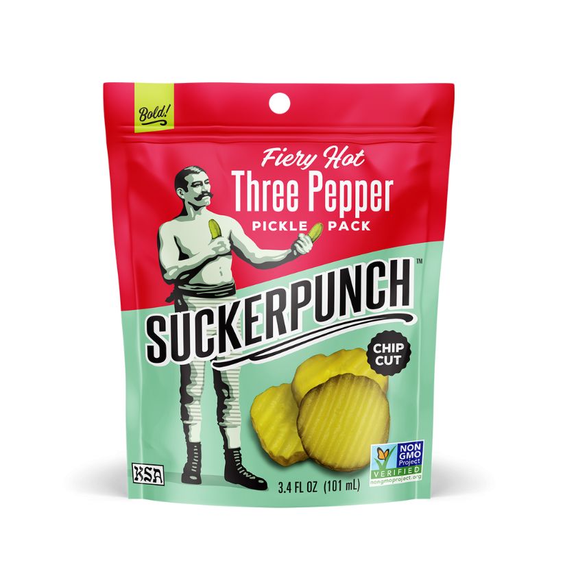 Fiery Hot 3-Pepper Snack Pack Pickle