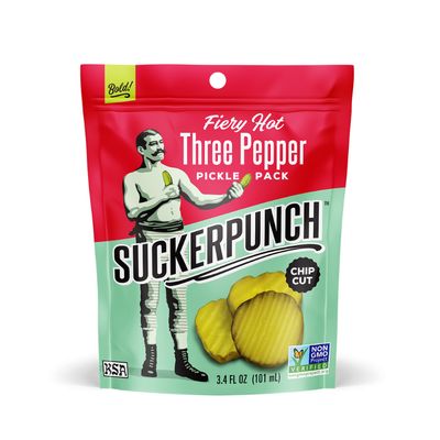Fiery Hot 3-Pepper Snack Pack Pickle