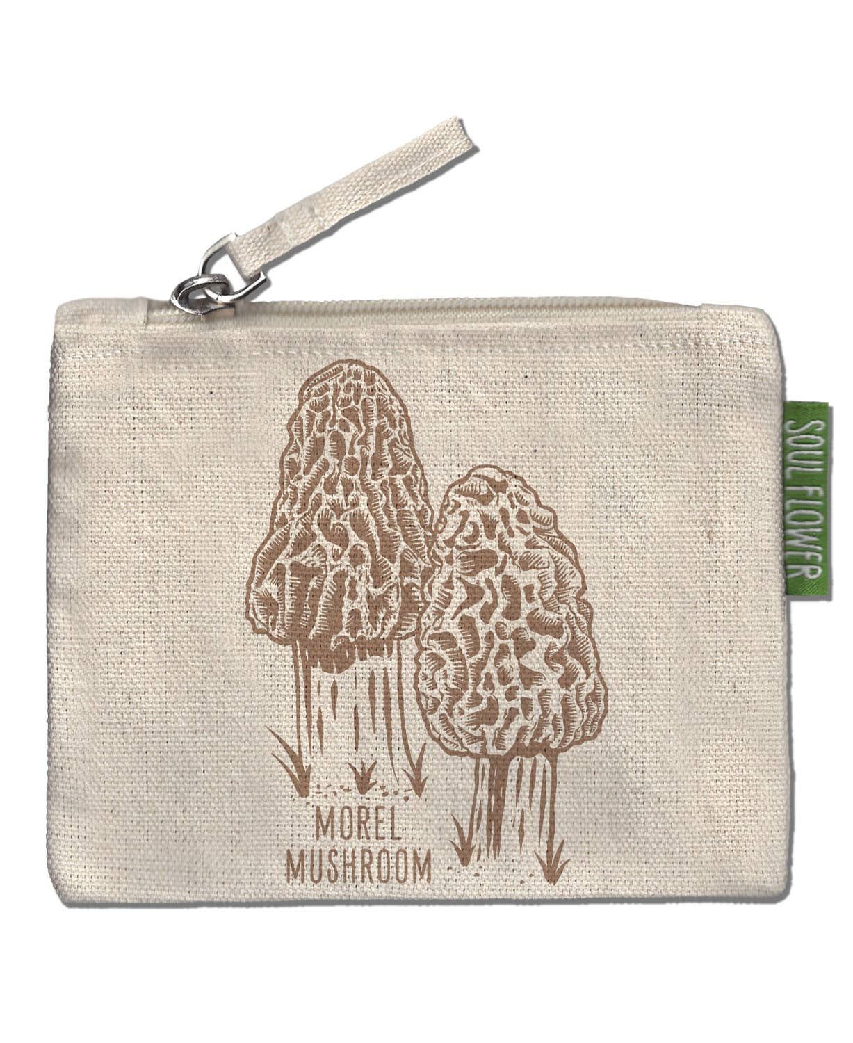 Mushroom Botanical Morel Small Zipper Pouch - Mushroom Coin Purse