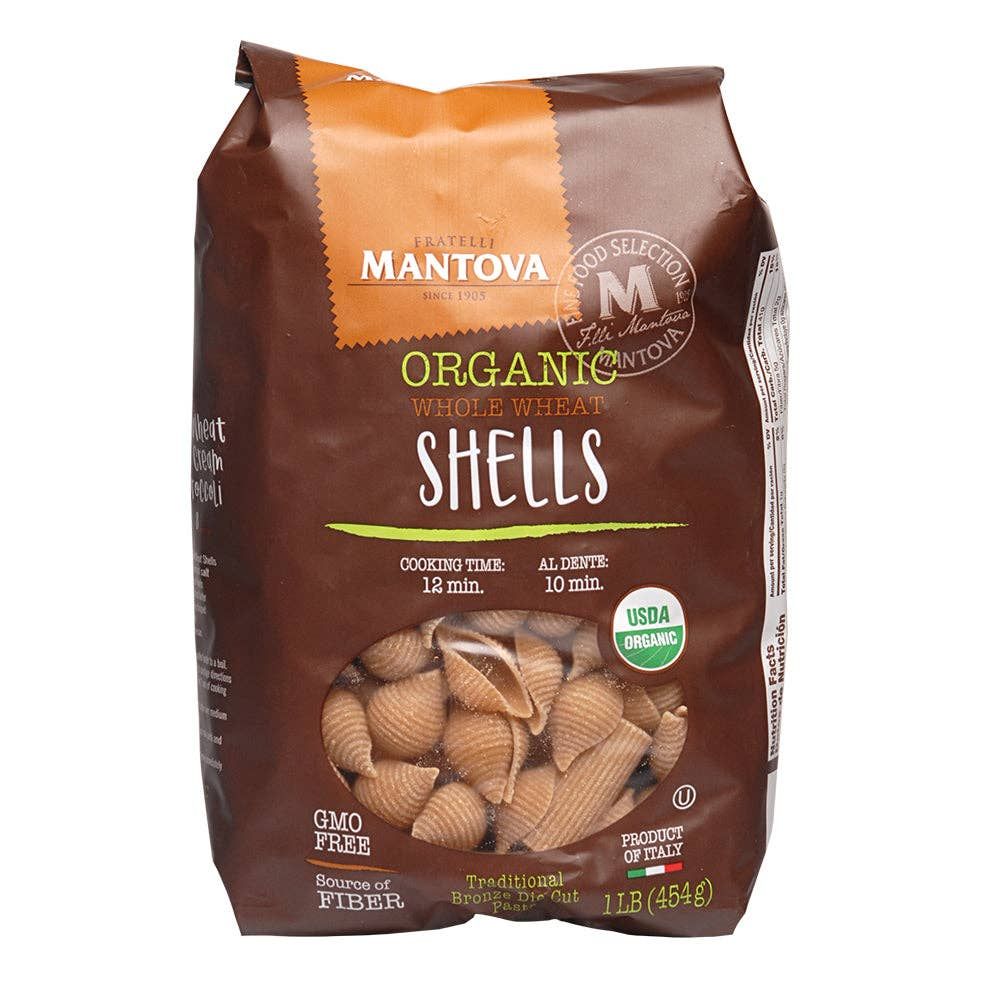 Mantova Organic Whole Wheat Shells Pasta, 1 lb.