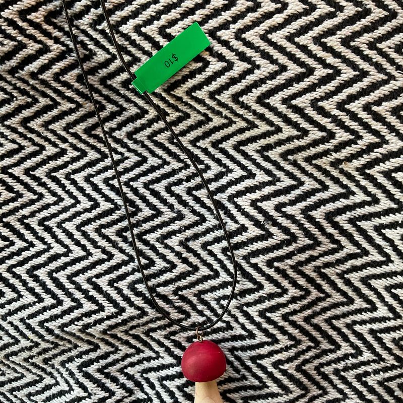 Sunset Forest wooden mushroom necklace